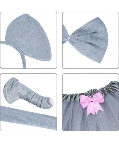 Gray Elephant Costume Set Elephant Ears Headband Nose Tail Bow Tie Tutu Skirt Animal Fancy Costume Kit Halloween Cosplay Part...