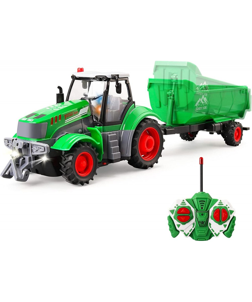 RC Farm Tractor Toy with Trailers 1/24 Scale Remote Control Farm Truck Car for Boys & Girls with Rechargeable Batteries Farm ...