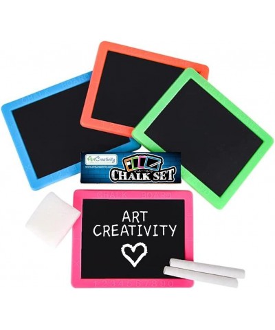 Neon Chalkboard Set for Kids - 12 Kits - 1 Mini Chalk Board 2 Chalk Sticks and 1 Eraser Per Kit - Art Birthday Party Favors f...