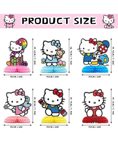 6Pcs Kawaii Kitty Birthday Party Supplies Hello Kitty Theme Party Table Centerpieces Decorations Photo Booth Props Double Sid...