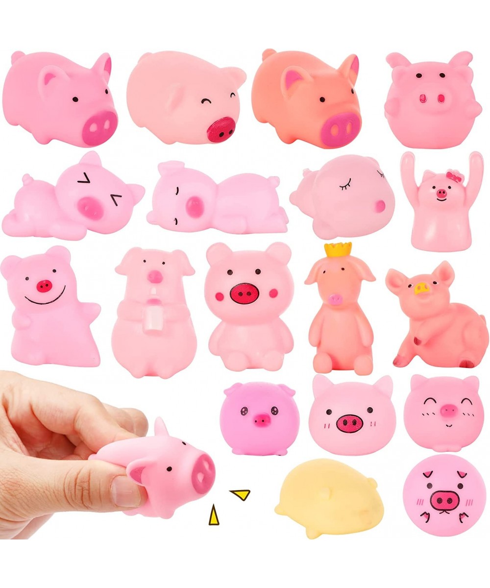 18 Pcs Rubber Pig Bath Toys Cute Rubber Piggy Bath Toy Tiny Pig Bathtub Toys Mini Pink Pigs Preschool Bath Toys Float Squeak ...