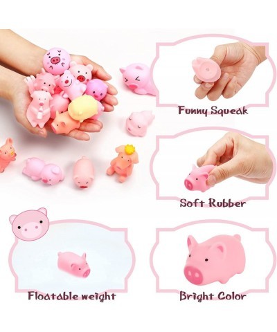 18 Pcs Rubber Pig Bath Toys Cute Rubber Piggy Bath Toy Tiny Pig Bathtub Toys Mini Pink Pigs Preschool Bath Toys Float Squeak ...