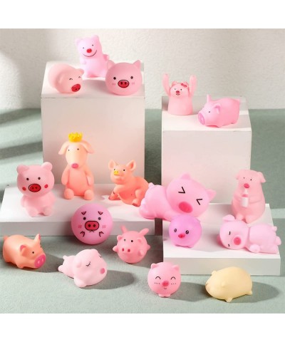 18 Pcs Rubber Pig Bath Toys Cute Rubber Piggy Bath Toy Tiny Pig Bathtub Toys Mini Pink Pigs Preschool Bath Toys Float Squeak ...