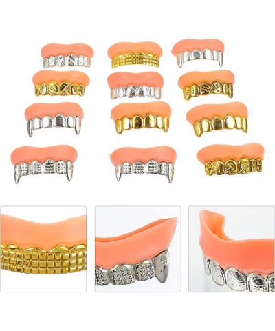 10pcs Cosplay Teeth Golden Silver Denture Teeth Fake Teeth Gag False Party Teeth for Halloween Prop Costume Party Accessories...