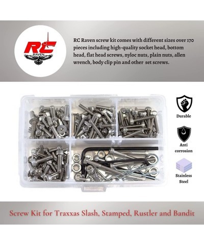 RC Screw Kit for Traxxas Slash Stampede Rustler Bandit Stainless Steel RC Car Tool Kit including Head Screws Nuts Washers and...