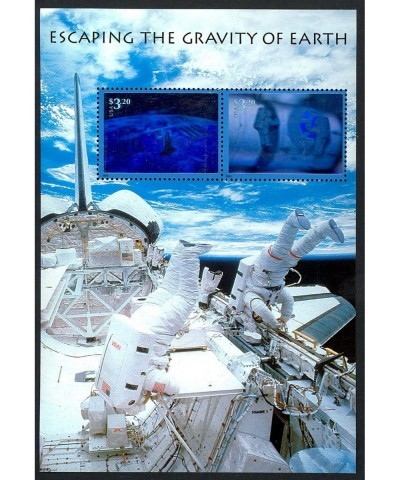 Escaping the Gravity of Earth Mint Sheet of Two Hologram Stamps - Scott 3411 $30.90 Collectible Postage Stamps