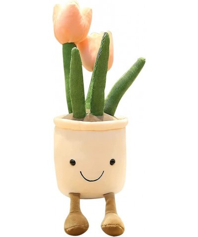 Stuffed Tulip Plush Toy 13.8" Flower Pot Stuffed Plants Plushie Doll Pink $25.16 Stuffed Animals & Teddy Bears