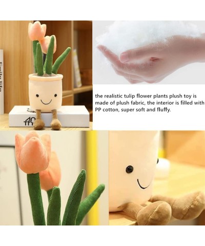 Stuffed Tulip Plush Toy 13.8" Flower Pot Stuffed Plants Plushie Doll Pink $25.16 Stuffed Animals & Teddy Bears