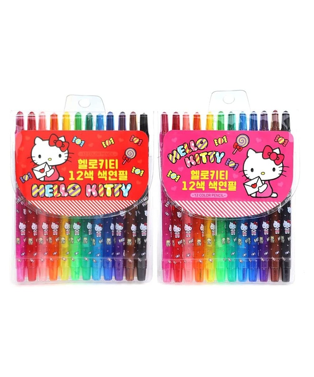 [Random] Hello Kitty Kids Arts & Craft 12 Color Twist Up Colored Pencil Crayon Set $28.24 Kids' Drawing & Writing Boards