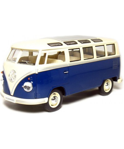 KINGSMART 1962 Volkswagen Classic Hippy Bus 7" 1:24Scale Blue Die Cast Metal Model Toy Pull Back Action Car $27.39 Kids' Play...