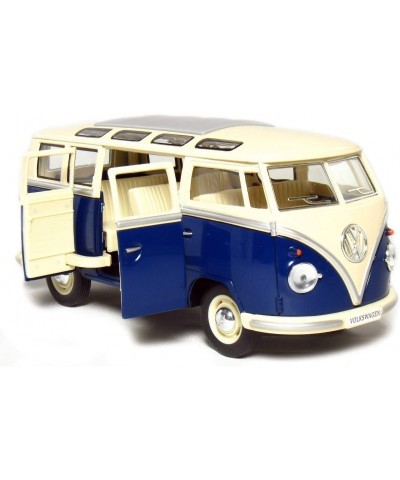 KINGSMART 1962 Volkswagen Classic Hippy Bus 7" 1:24Scale Blue Die Cast Metal Model Toy Pull Back Action Car $27.39 Kids' Play...