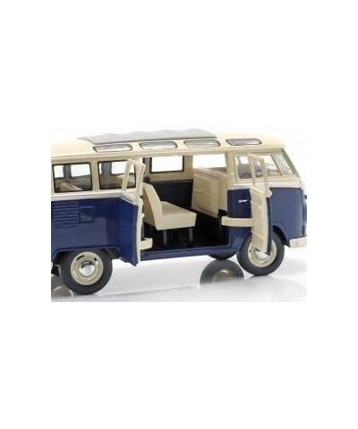 KINGSMART 1962 Volkswagen Classic Hippy Bus 7" 1:24Scale Blue Die Cast Metal Model Toy Pull Back Action Car $27.39 Kids' Play...