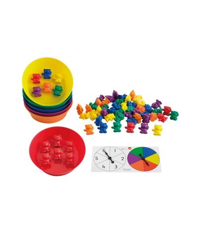 Counting Bears with Matching Bowls - Early Math Manipulatives - 68pc Set - 60 Bear Counters 6 Bowls & 2 Game Spinners - Home ...