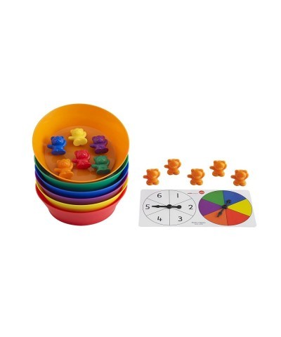 Counting Bears with Matching Bowls - Early Math Manipulatives - 68pc Set - 60 Bear Counters 6 Bowls & 2 Game Spinners - Home ...