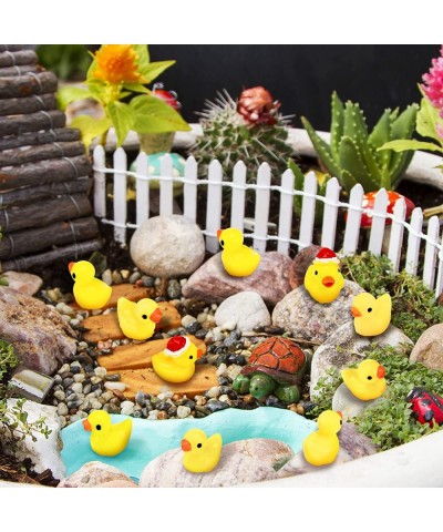 100 Pcs Christmas Mini Resin Ducks Set Tiny Rubber Ducks Holiday Christmas Hat Mini Ducks Bulk Mini Resin Animal Figures Smal...