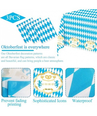 Oktoberfest Tablecloth 3Pcs Oktoberfest Disposable Table Cloth with Gold Oktoberfest Welcome Print Oktoberfest Waterproof Tab...