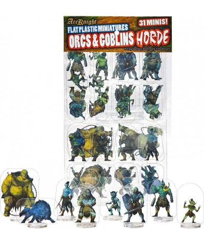 Flat Plastic Miniatures: Orcs and Goblins HORDE 31 Unique Goblinoid-Themed Enemy Minis for DnD 5e and Pathfinder Affordable S...