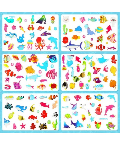 288 Pieces/12 Sheets Kids Sea Animal Stickers 3D Puffy Stickers Toddlers Colored 3D Sticker Puffy Fish Stickers Decals Cartoo...