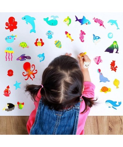 288 Pieces/12 Sheets Kids Sea Animal Stickers 3D Puffy Stickers Toddlers Colored 3D Sticker Puffy Fish Stickers Decals Cartoo...