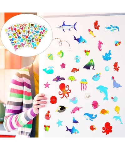 288 Pieces/12 Sheets Kids Sea Animal Stickers 3D Puffy Stickers Toddlers Colored 3D Sticker Puffy Fish Stickers Decals Cartoo...