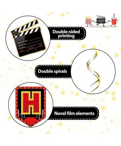 45 Pieces Movie Night Decorations Party Decorations Kit Now Showing Banner Hanging Swirls Movie Theater Themed for Bridal Sho...