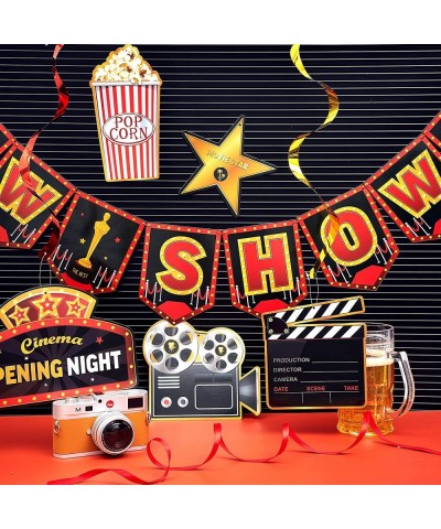 45 Pieces Movie Night Decorations Party Decorations Kit Now Showing Banner Hanging Swirls Movie Theater Themed for Bridal Sho...