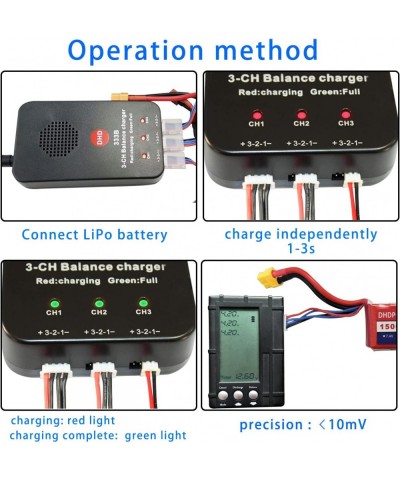 50W 5A 3CH Airsoft Batteries rc Battery Charger with 12V5A Adapter for 1S 2S 3S 3.7V 7.4V 11.1V LiPo Battery RC Car Drone Tru...