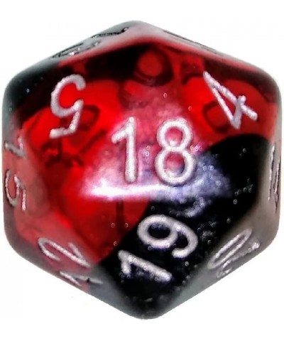 Marbled Black with a Ruby Red Translucent Vein Set of 10 Dice for Role-Playing Games (Includes a d20 Initiative Advantage Die...