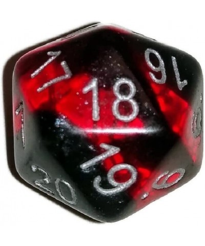 Marbled Black with a Ruby Red Translucent Vein Set of 10 Dice for Role-Playing Games (Includes a d20 Initiative Advantage Die...