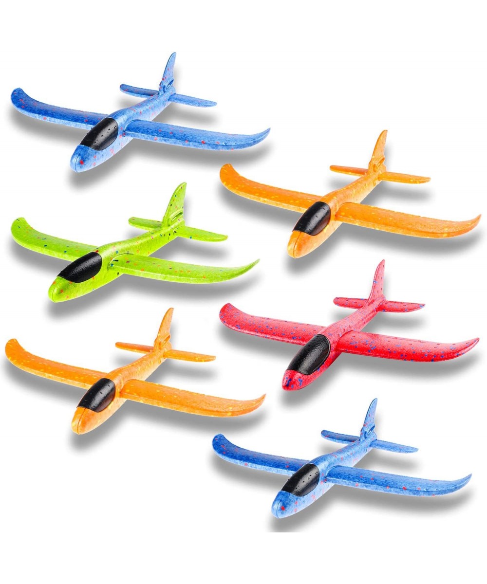 6 pcs Airplane 14.5inch Manual Foam Flying Glider Planes Throwing Fun Challenging Games Outdoor Sports Toy Model Air Plane Tw...